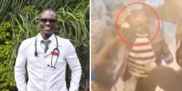 Photo collage of Dr Laban Lagat and a screengrab of him at a club.